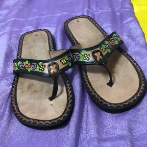 100% leather sandals